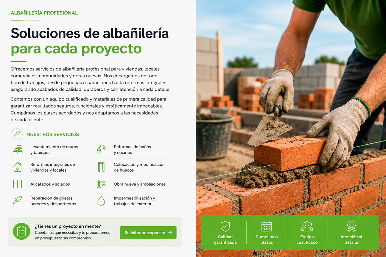 Servicios de albañilería